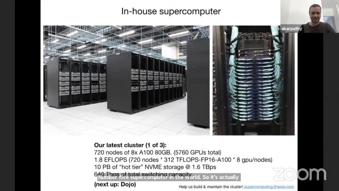 特斯拉展示其超级计算机：用于分析自动驾驶数据
